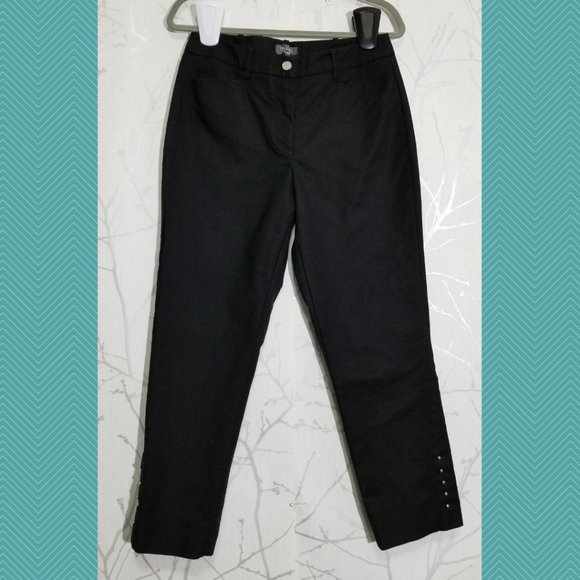 Trisisto High Rise Ankle Pants w/ Studded Detail